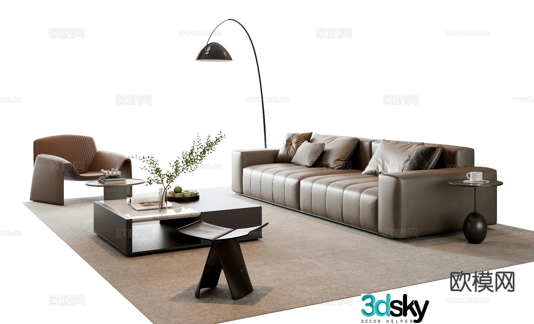 Italian sofa combination 3d model