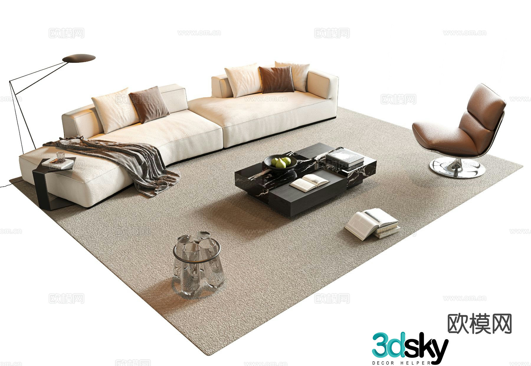 Modern sectional sofa 3d model