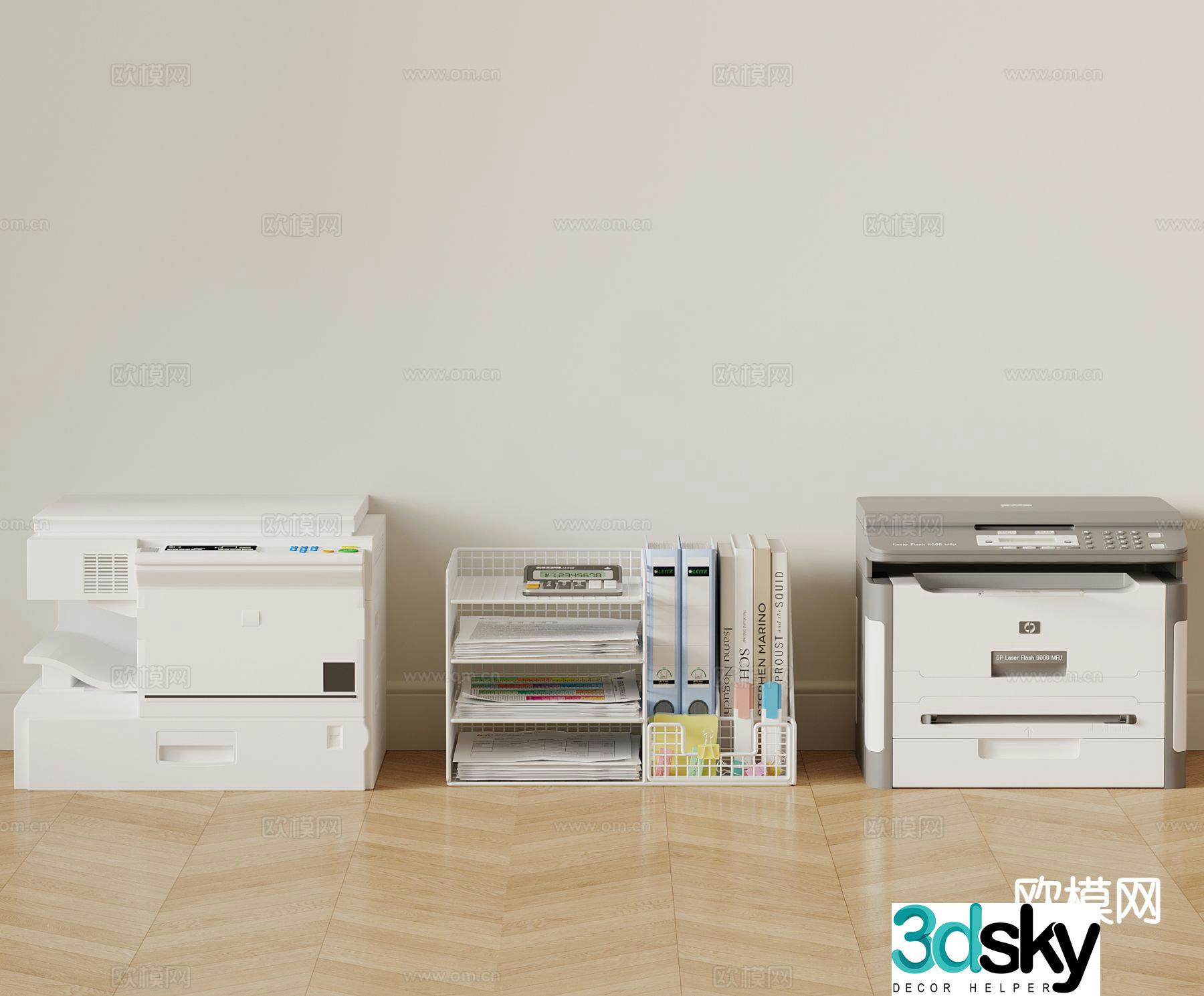 Modern printer copier office supplies 3d model