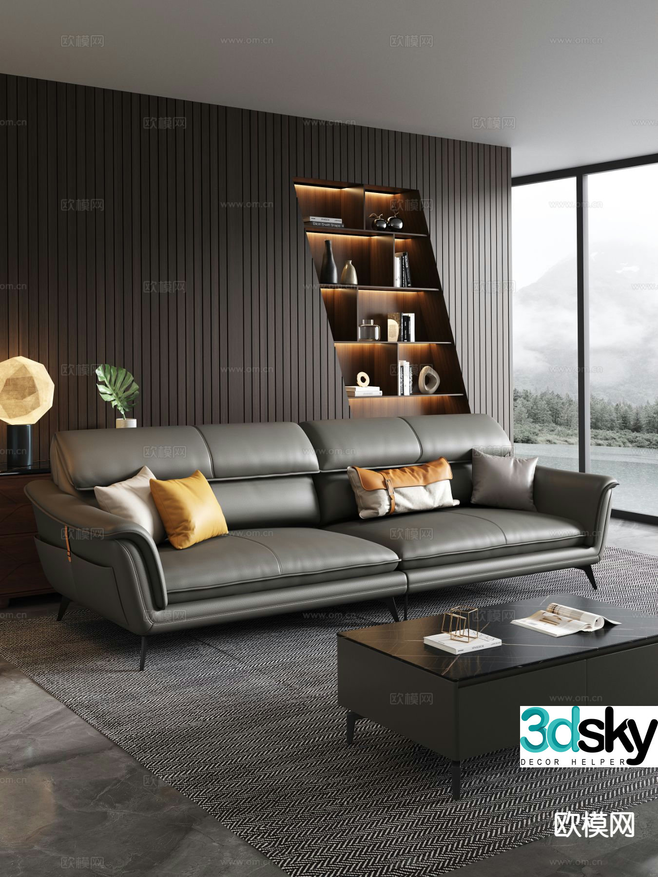 Italian sofa double sofa 3d model