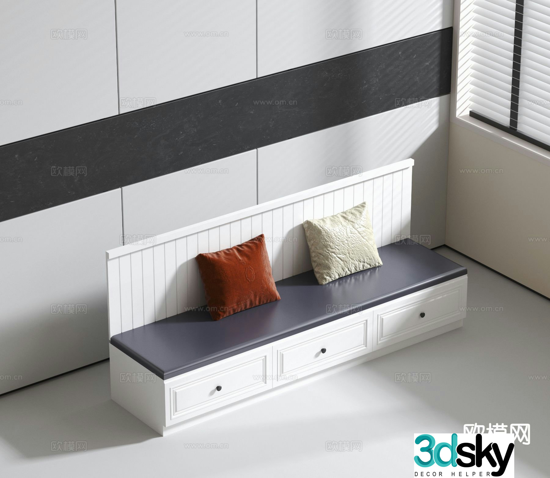 Modern booth sofa 3d model