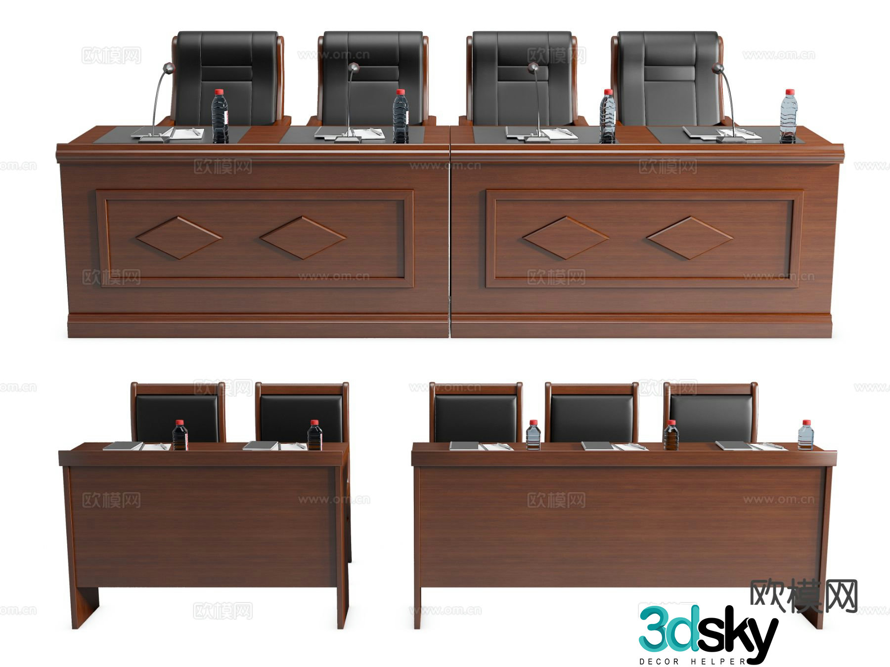 Modern conference tables and chairs chairman table and chairs 3d model