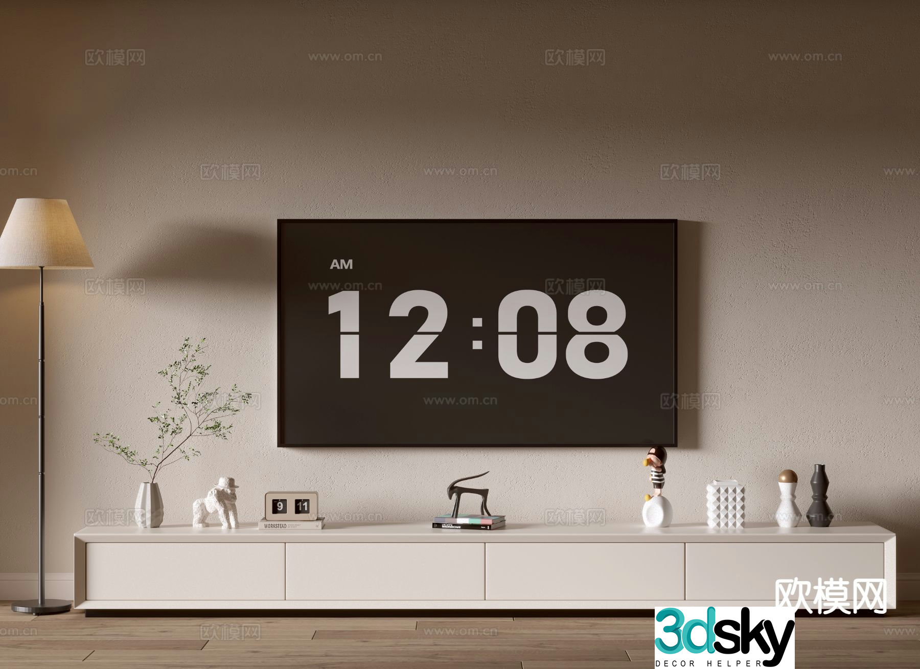 Creamy air TV cabinet 3d model