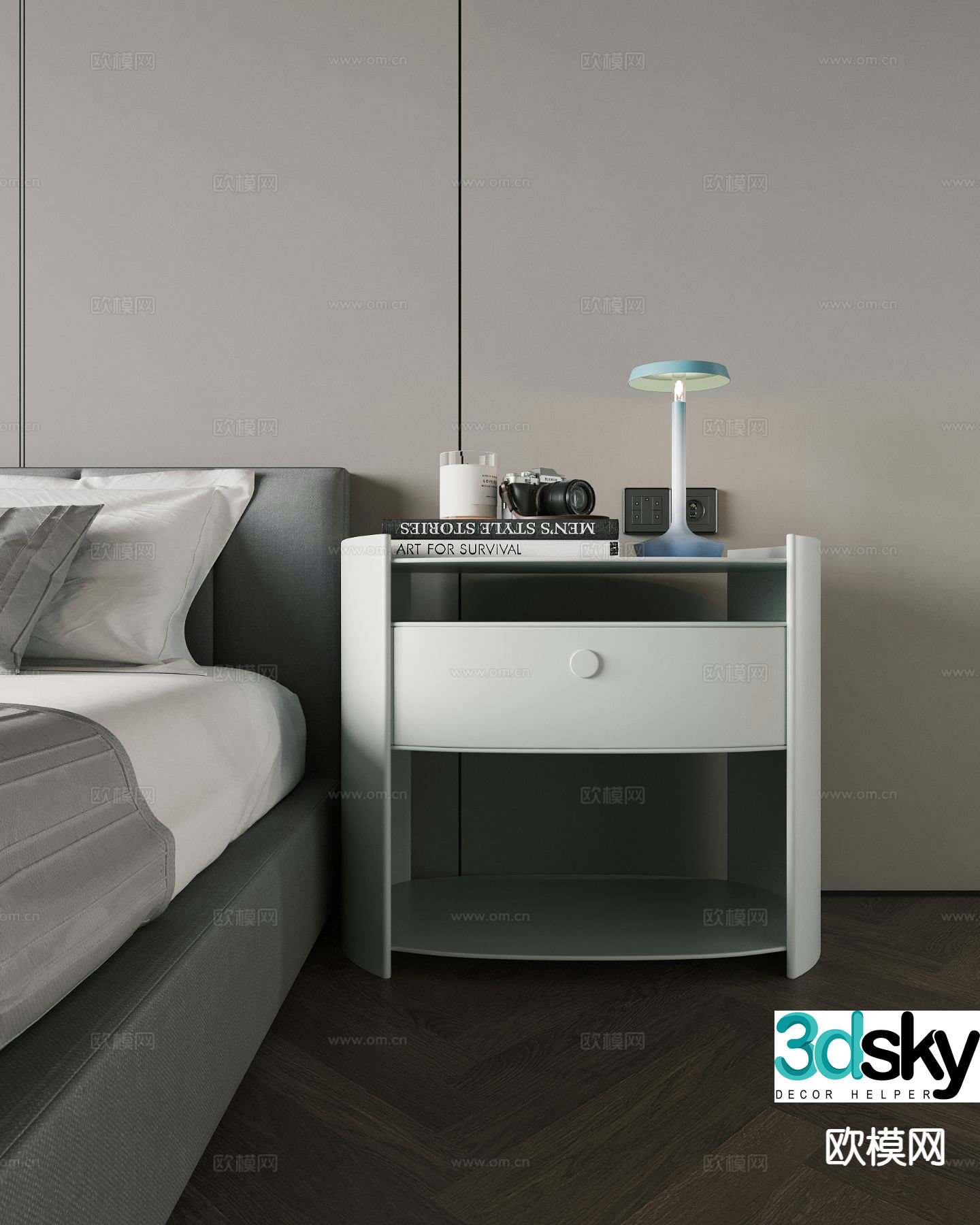 Modern bedside table 3d model
