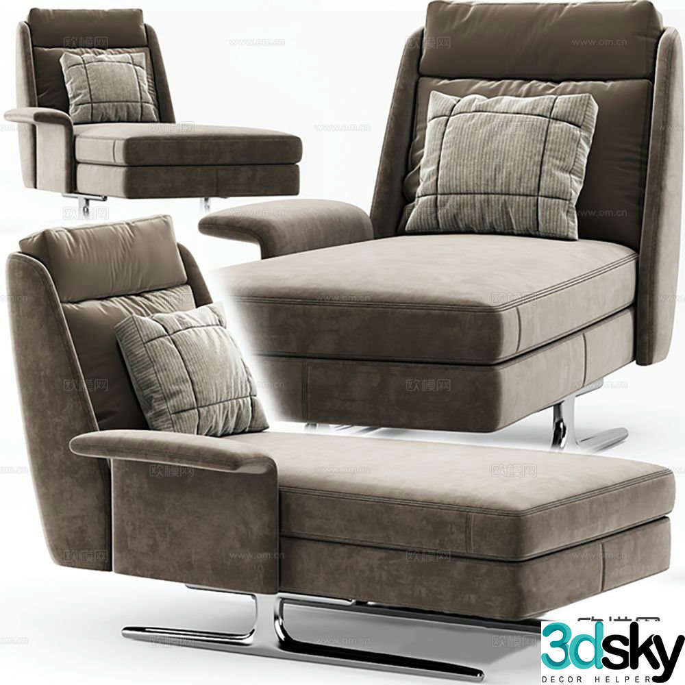 Modern single sofa leisure sofa 3d model