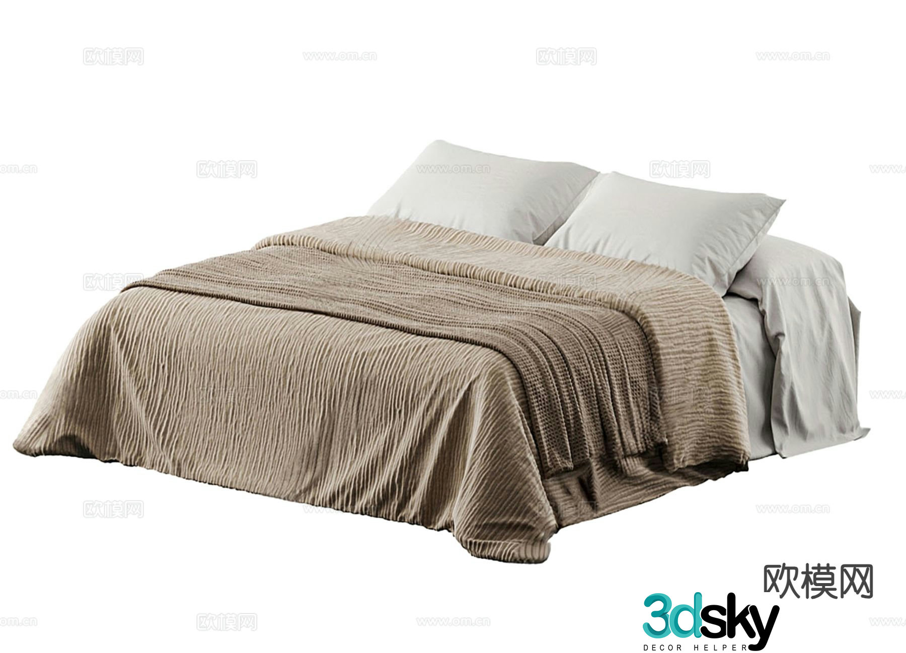 Modern double bed 3d model
