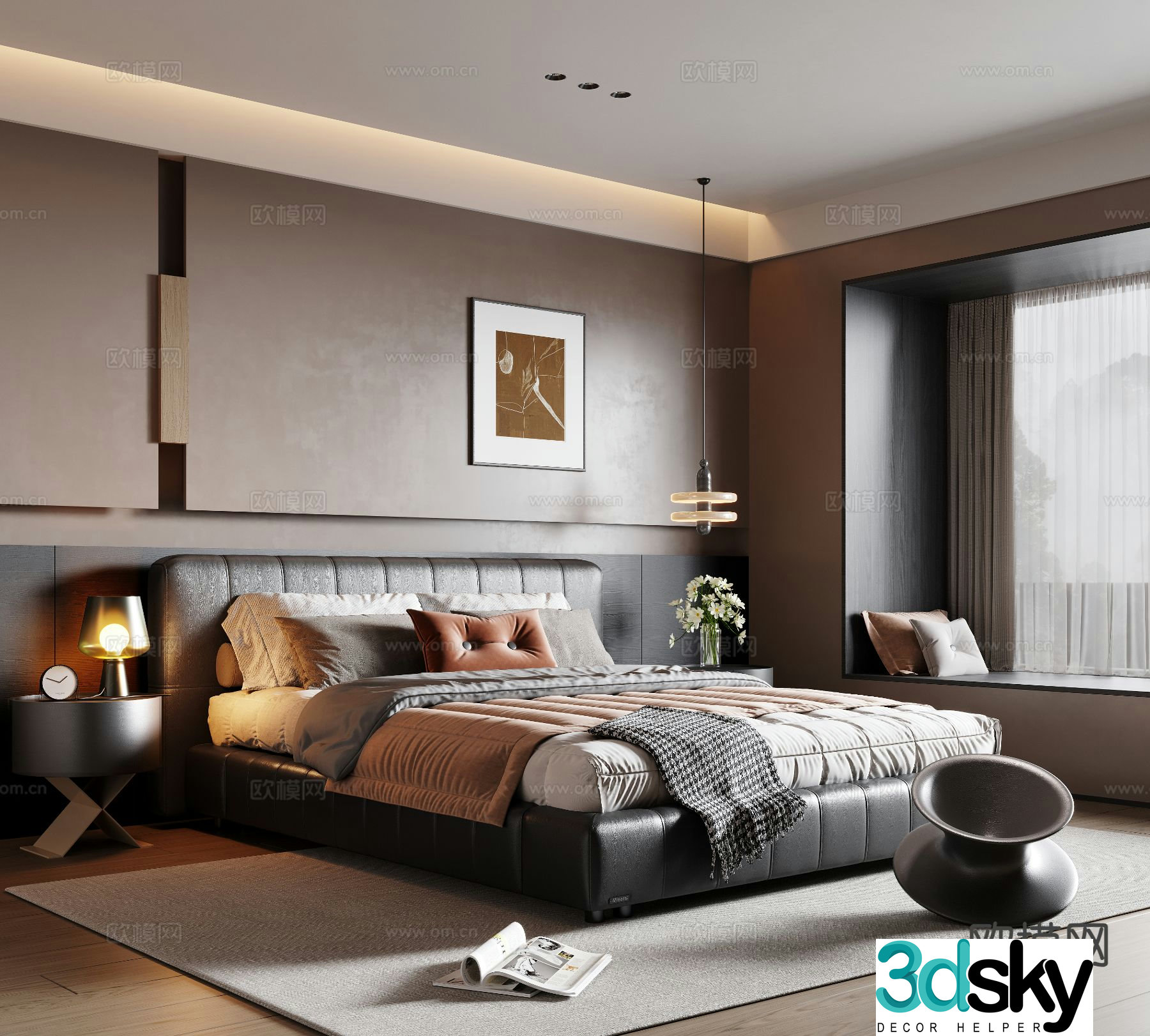 Italian twin room 3d model