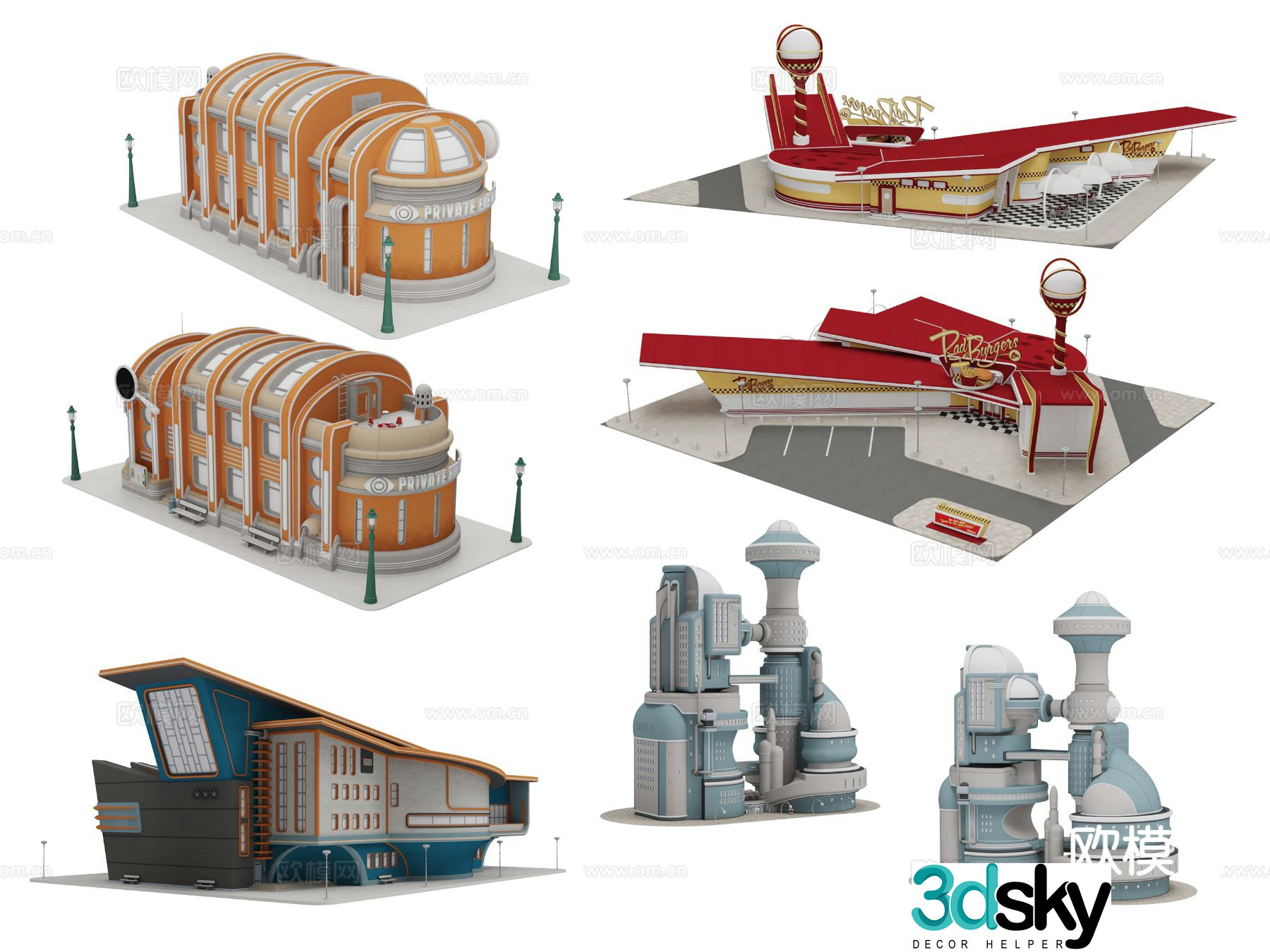 3D model of hotel building components