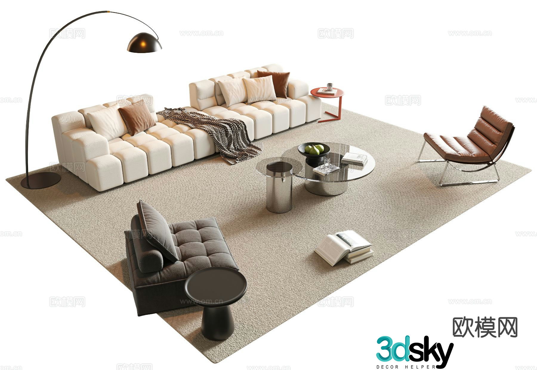 Modern sectional sofa 3d model