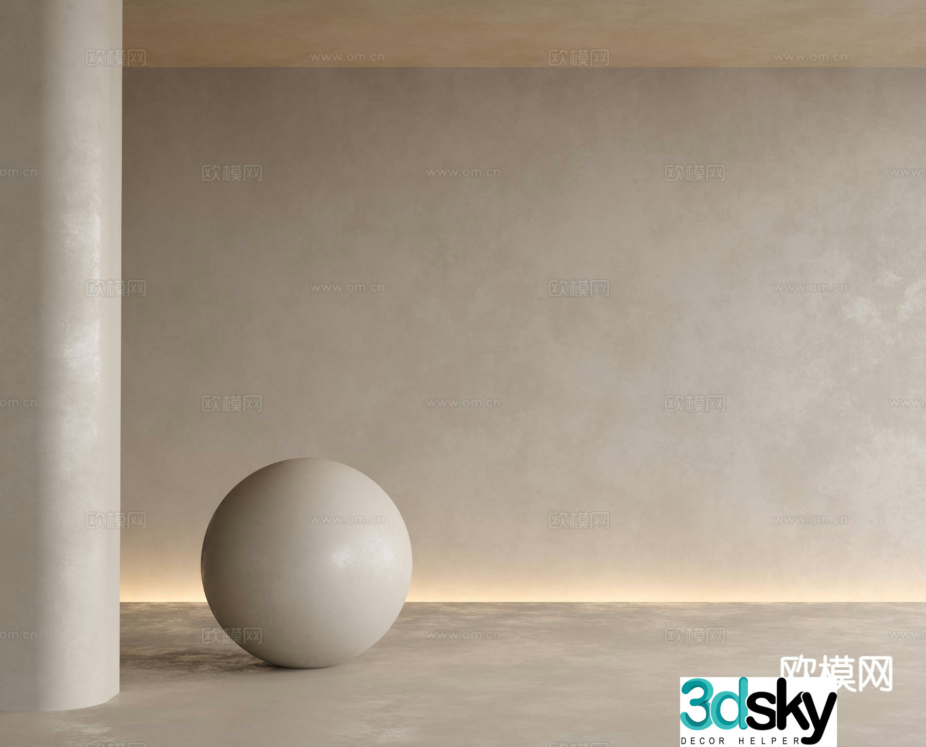 Modern beige art paint 3d model