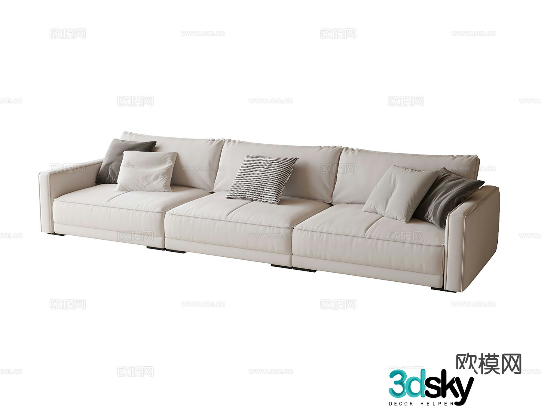 Modern multi-seater sofa 3d model