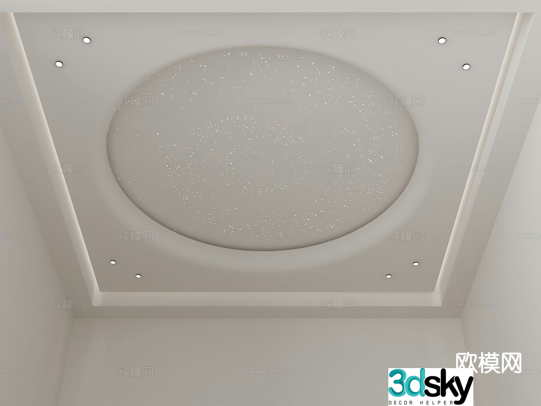Creamy ceiling technology starry sky ceiling 3D model