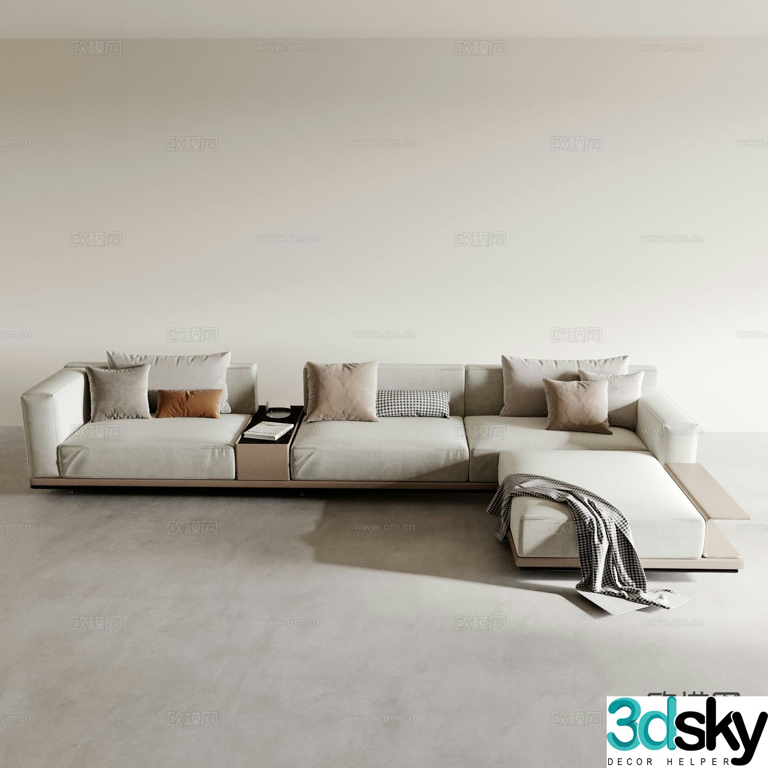 Living room multi-person sofa 3d model