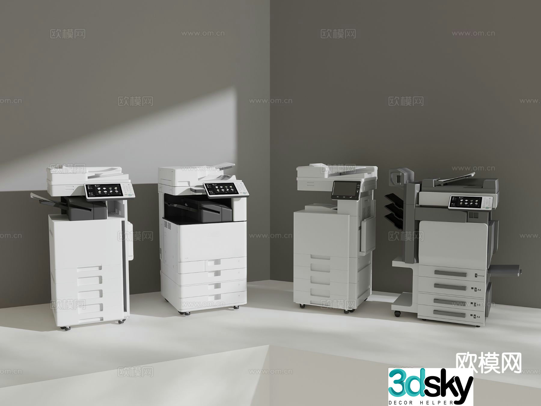 Modern printer copier 3d model