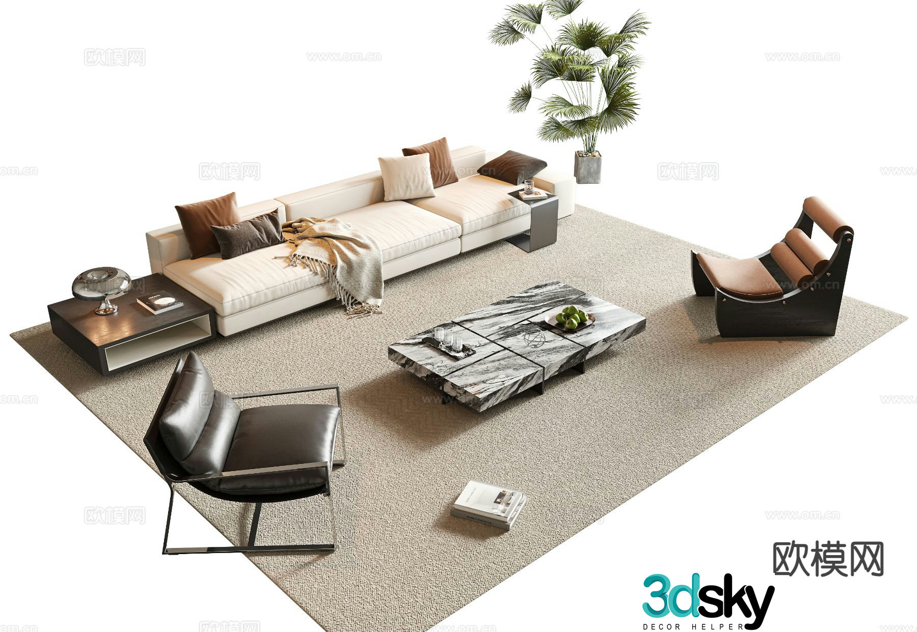 Italian sofa combination 3d model