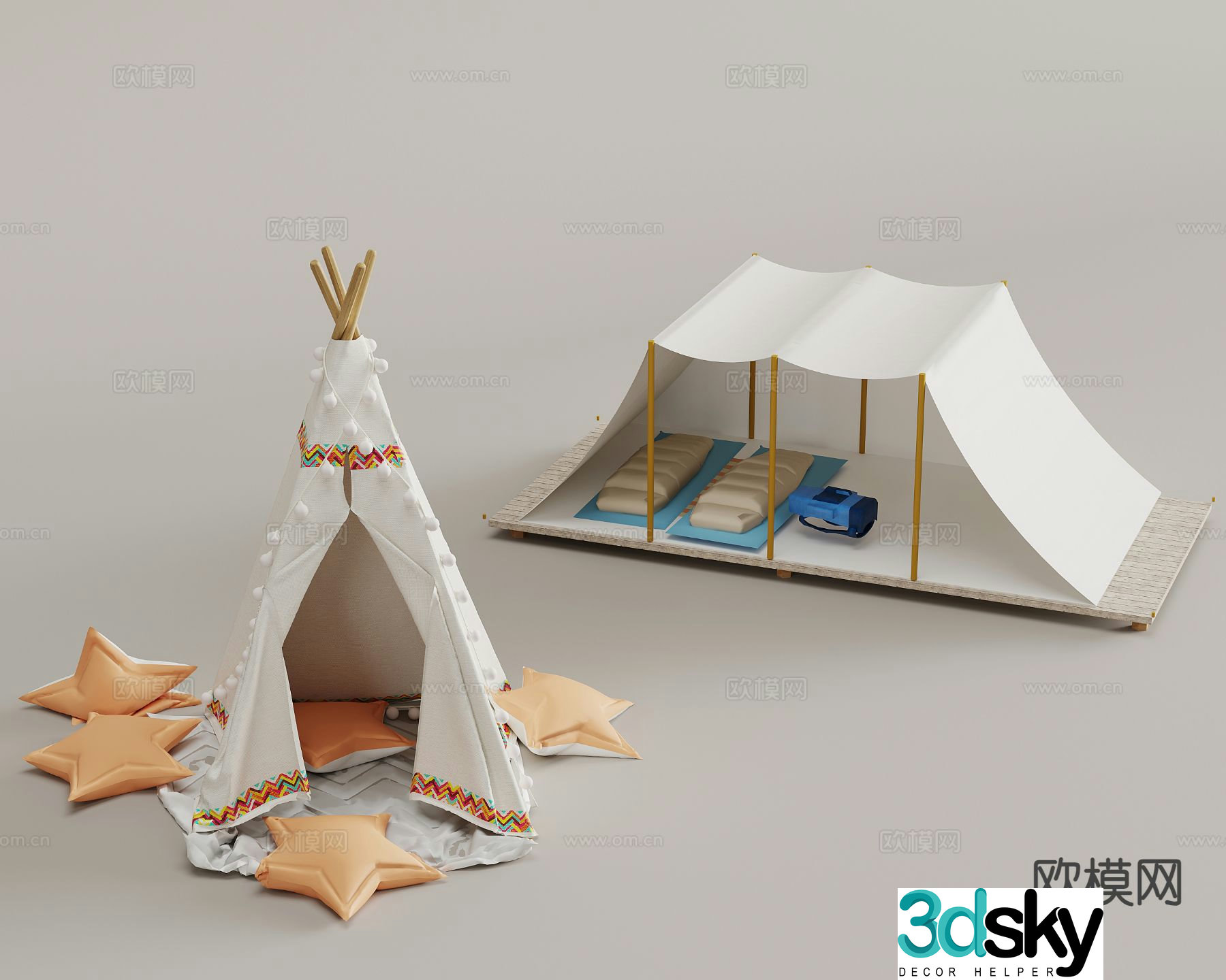Modern tent outdoor tent outdoor sleeping bag 3d model