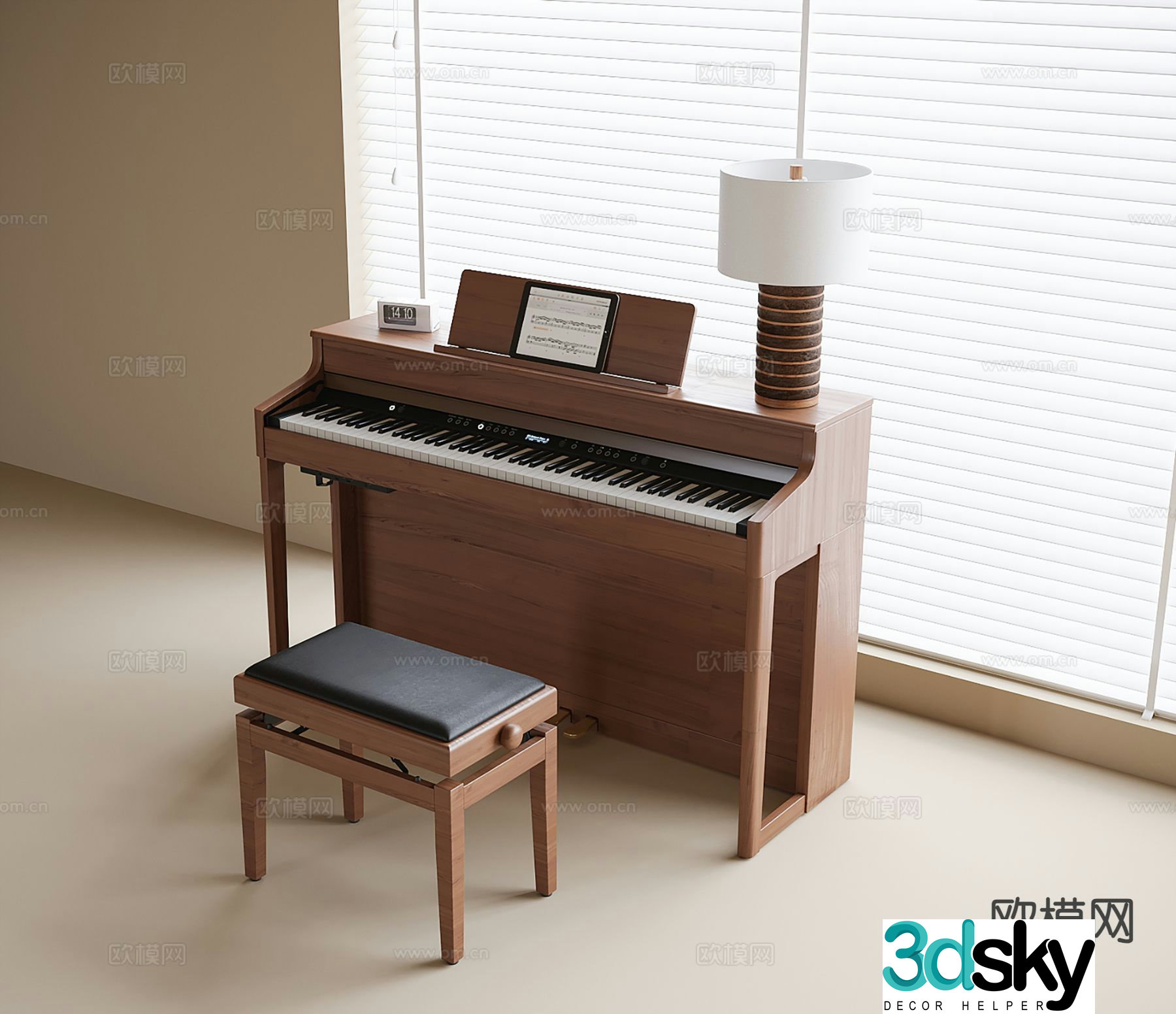 Wooden piano 3d model