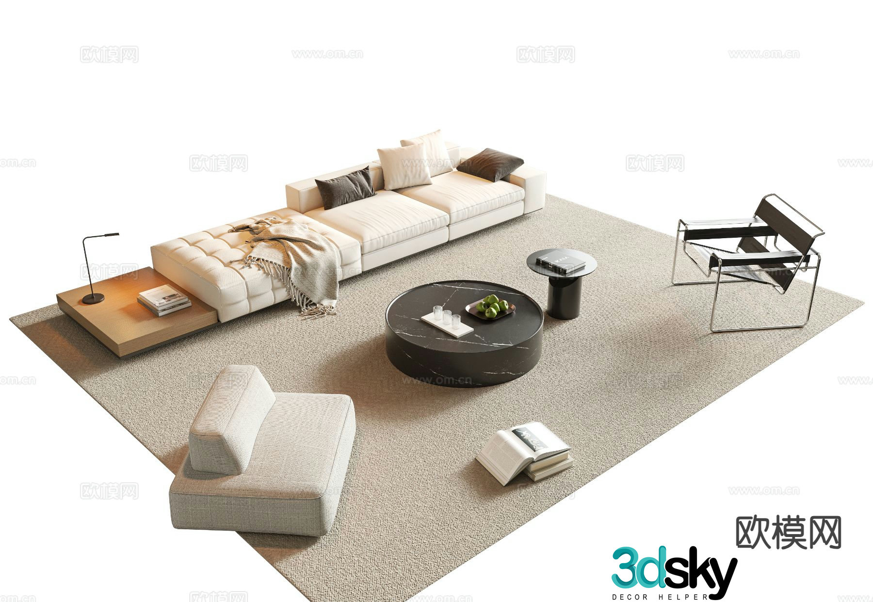 Modern sofa set 3d model