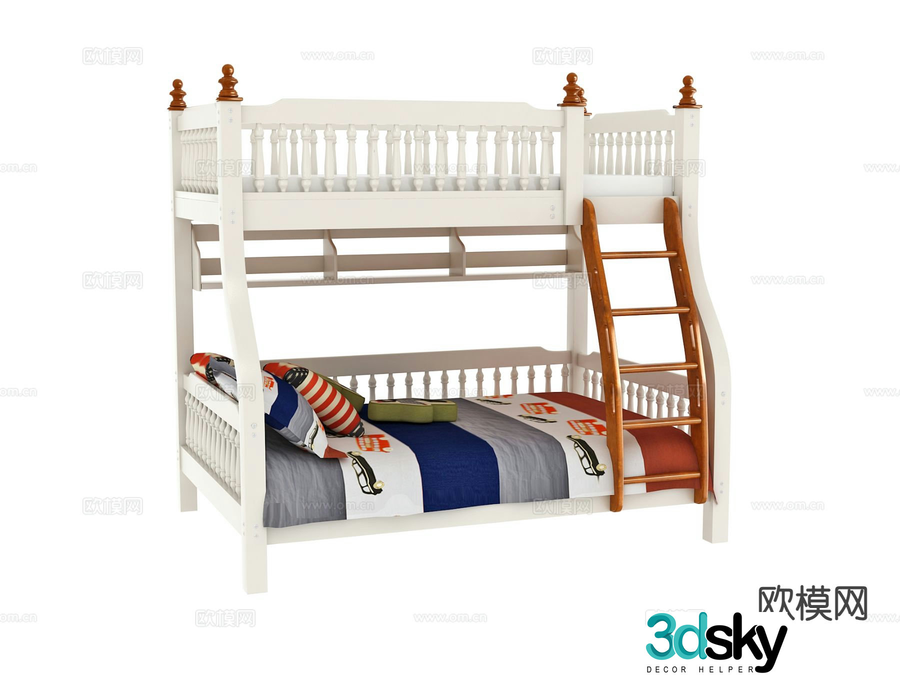 American bunk bed bunk bed children’s bed 3D model