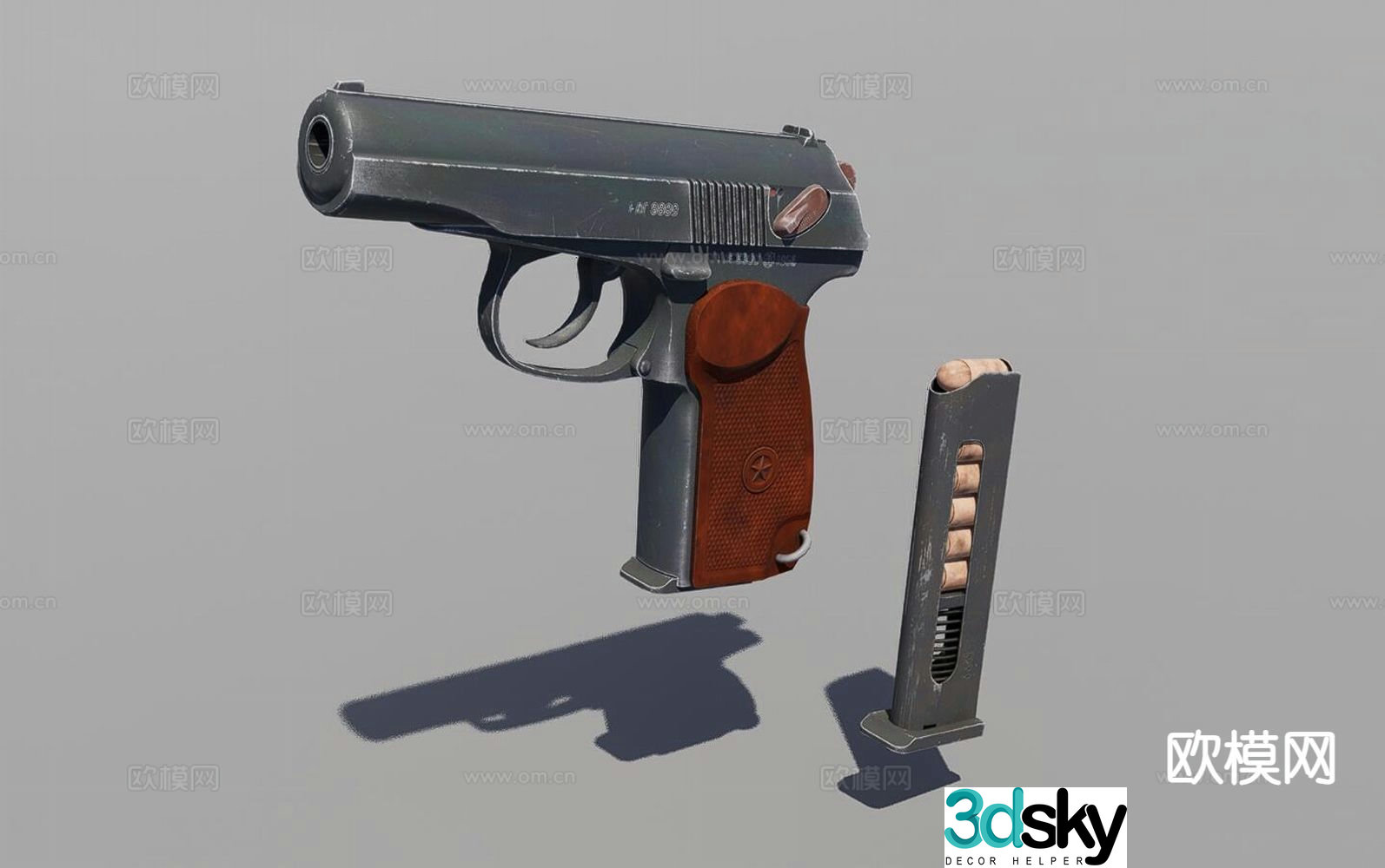 pistol magazine 3d model