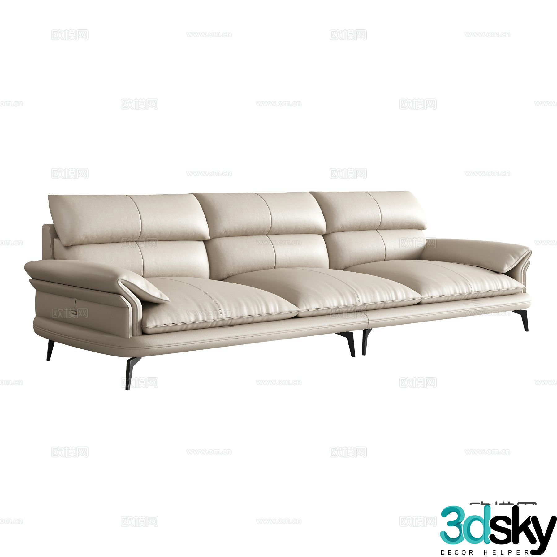 Modern three-seat sofa 3d model