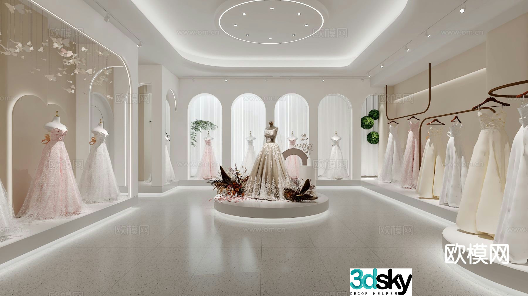 Modern wedding shop fitting room 3d model