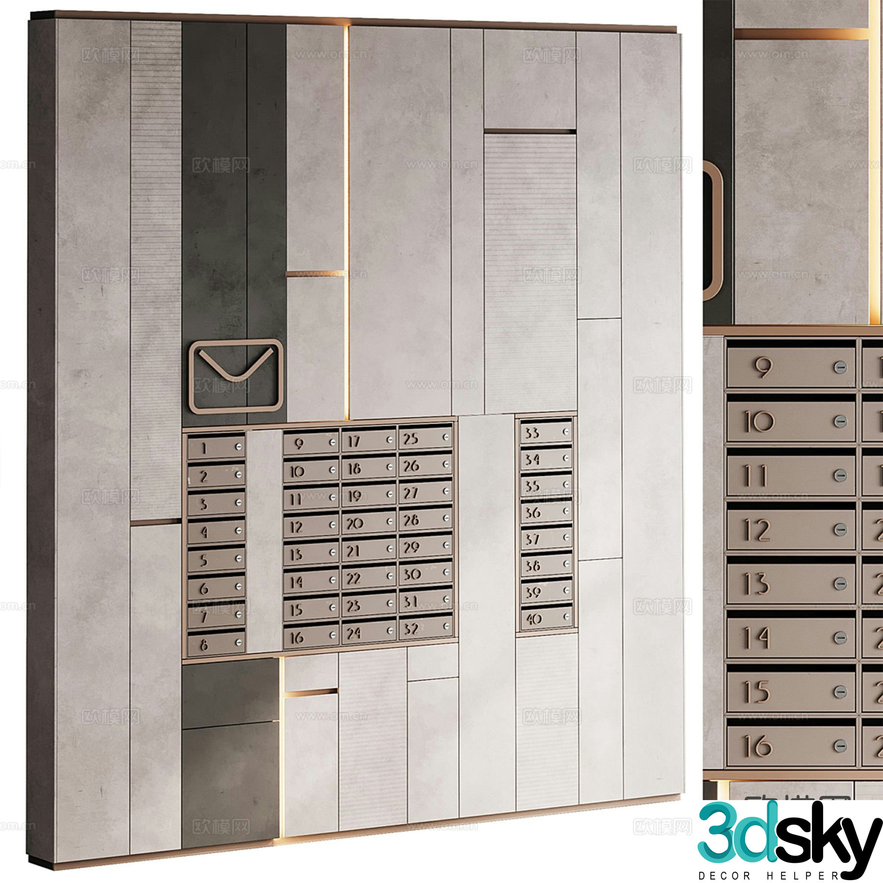Modern storage box Mailbox Email 3D model