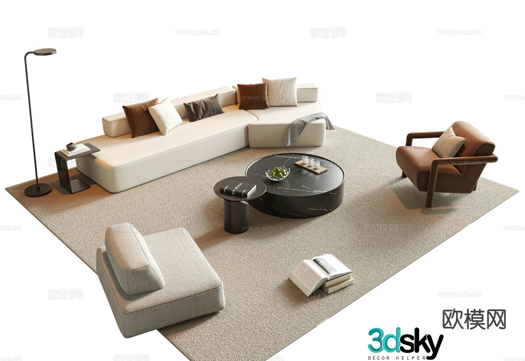 Modern sofa set 3d model