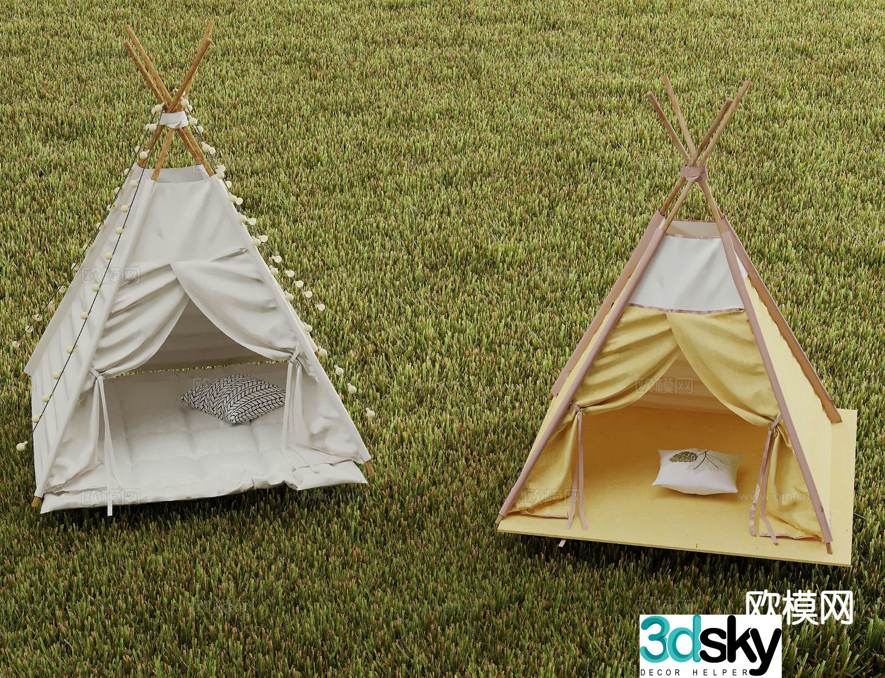 Modern tent outdoor tent 3d model