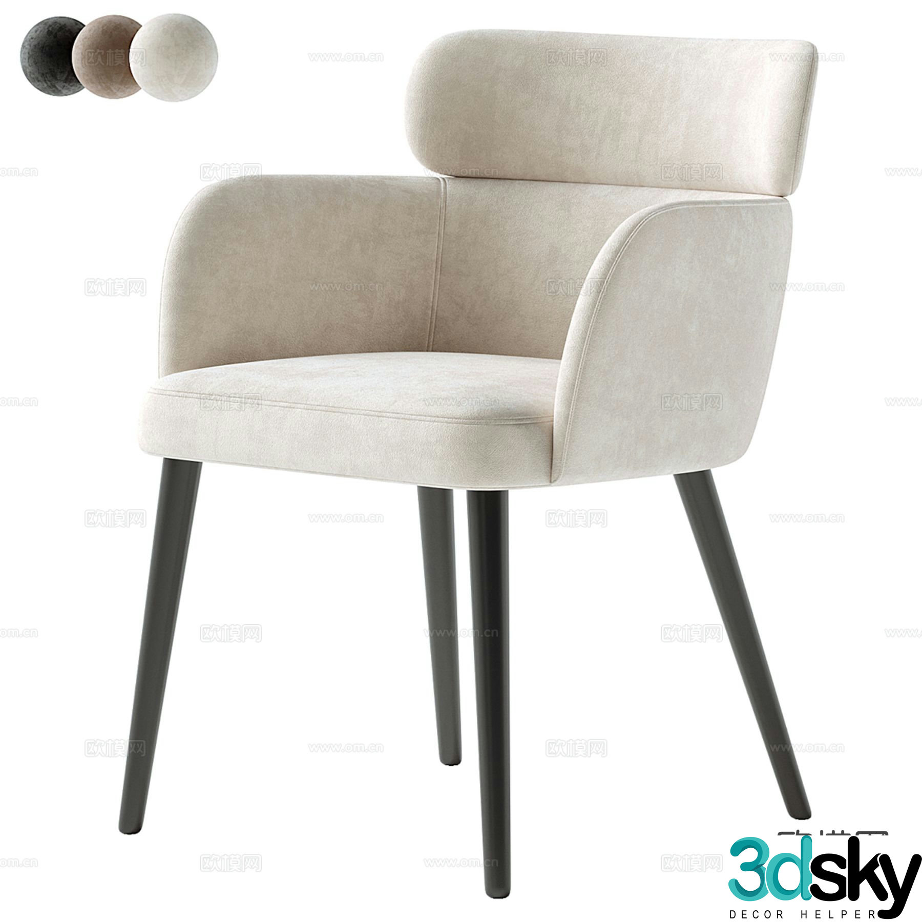 Modern chair dining chair 3d model