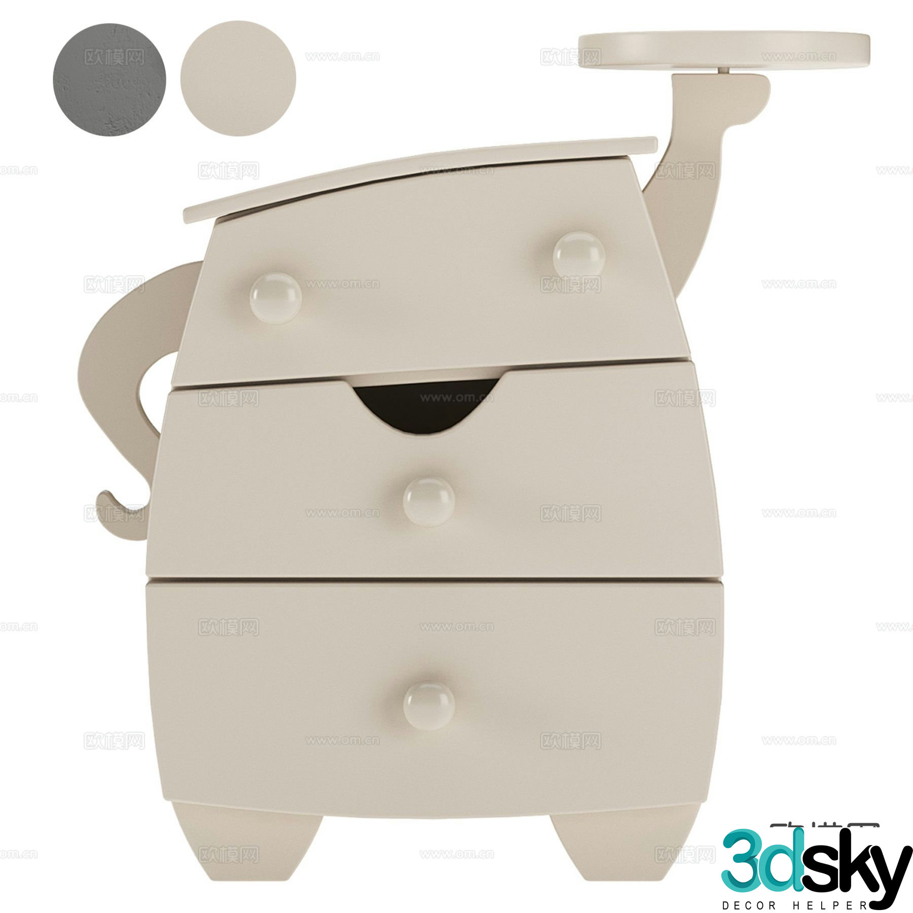 Children’s bedside table cartoon bedside table 3d model