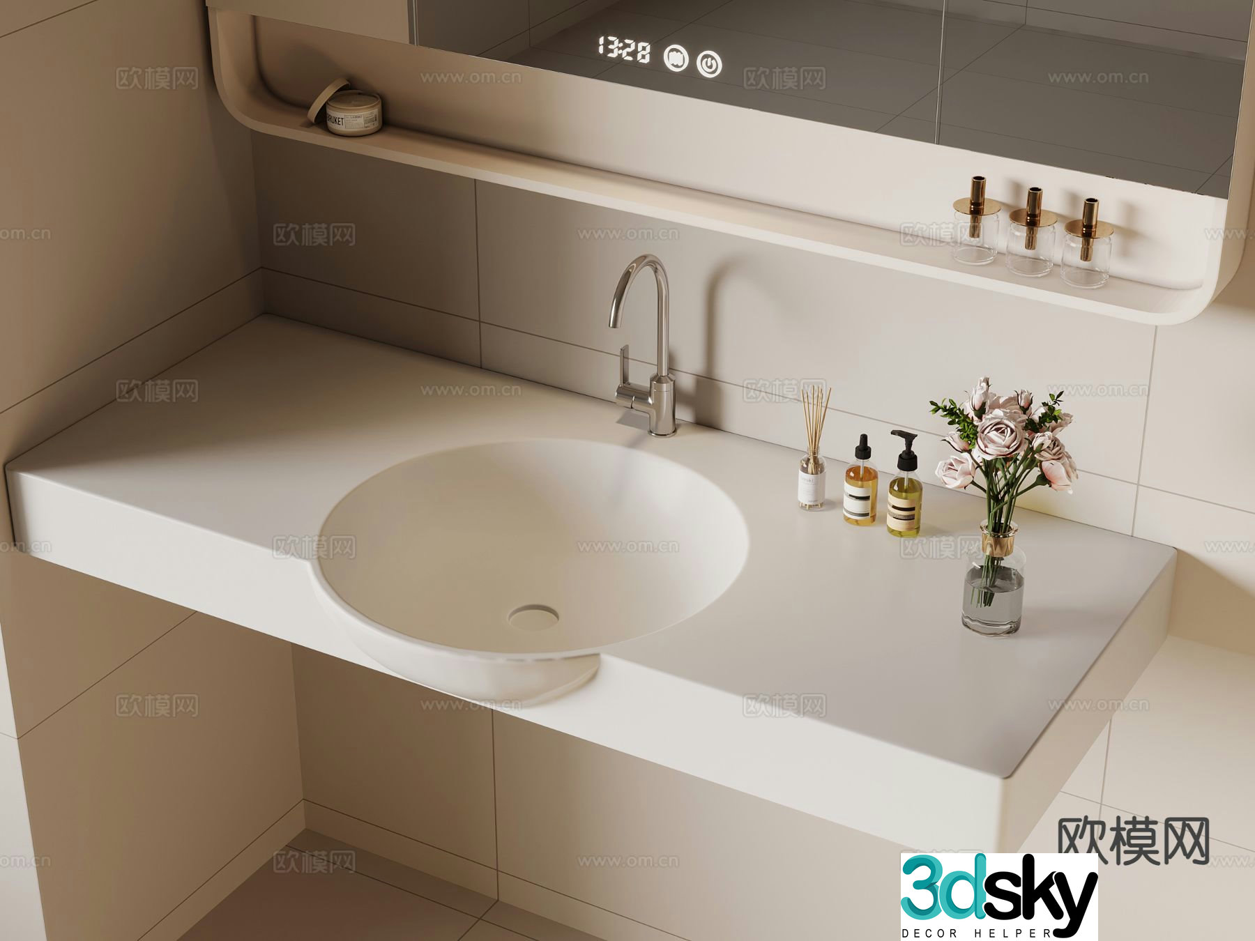 Modern wash basin wash basin suspended basin 3d model