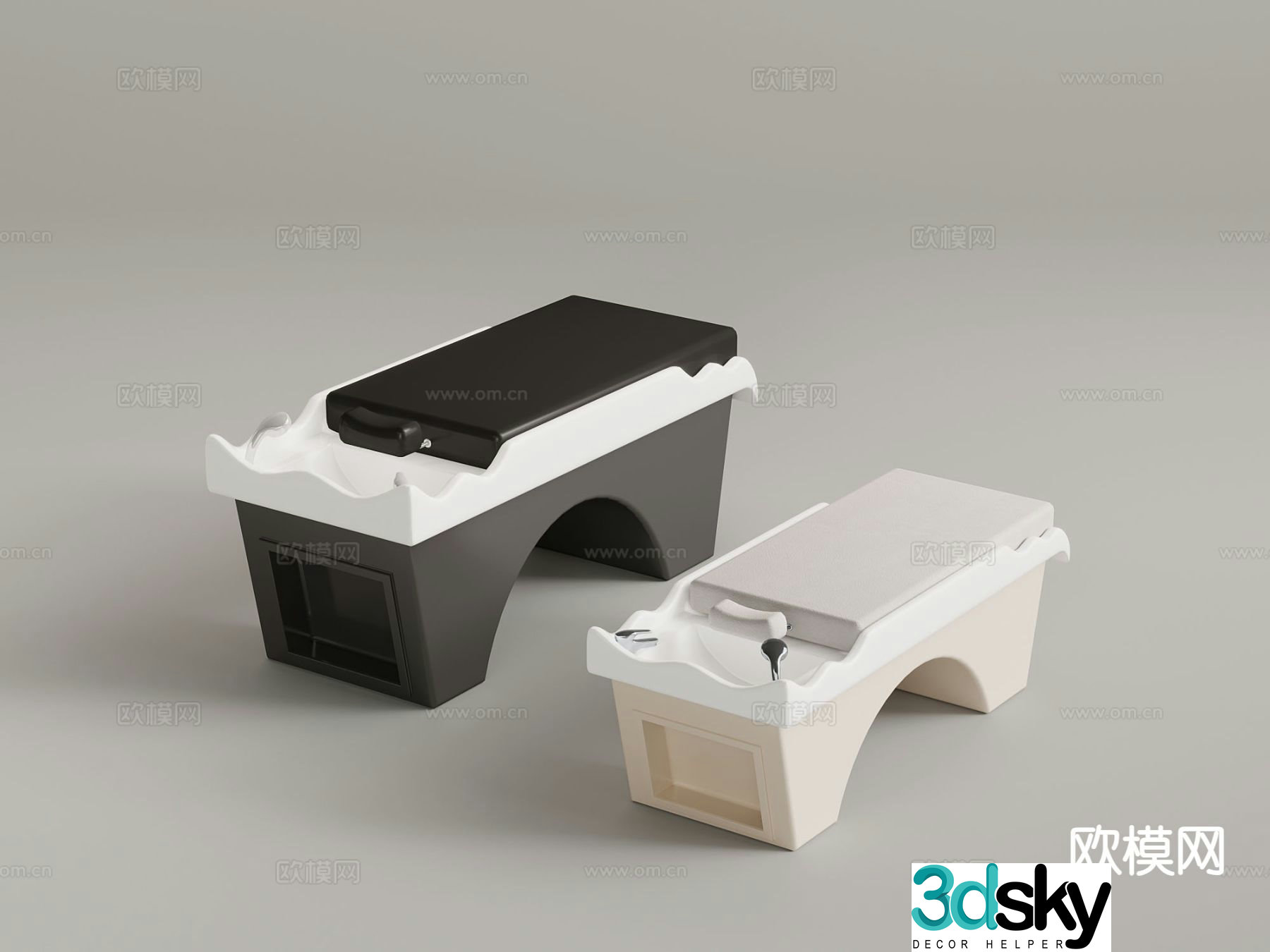 Modern shampoo chair hairdressing equipment 3d model