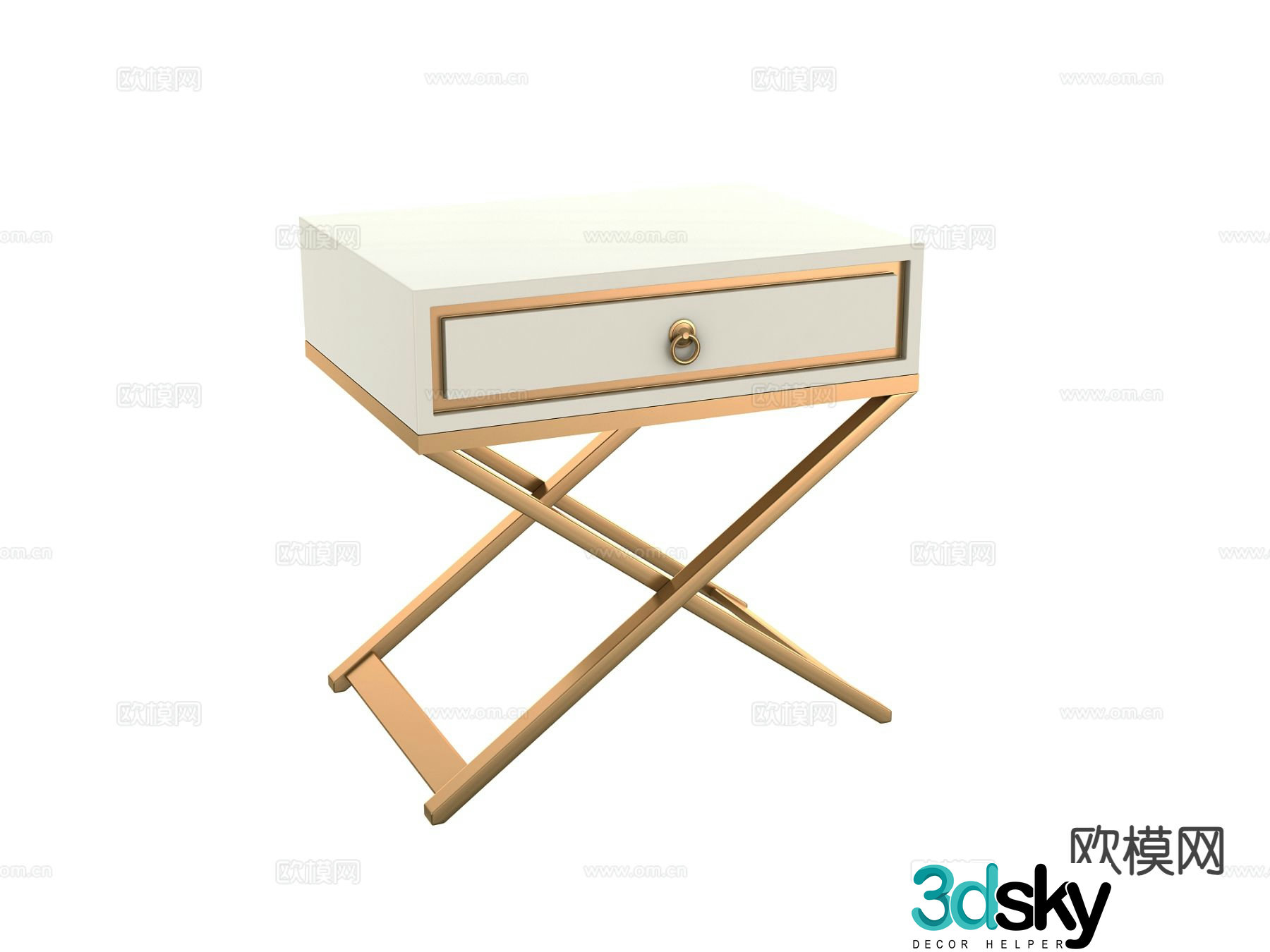 Modern bedside table 3d model