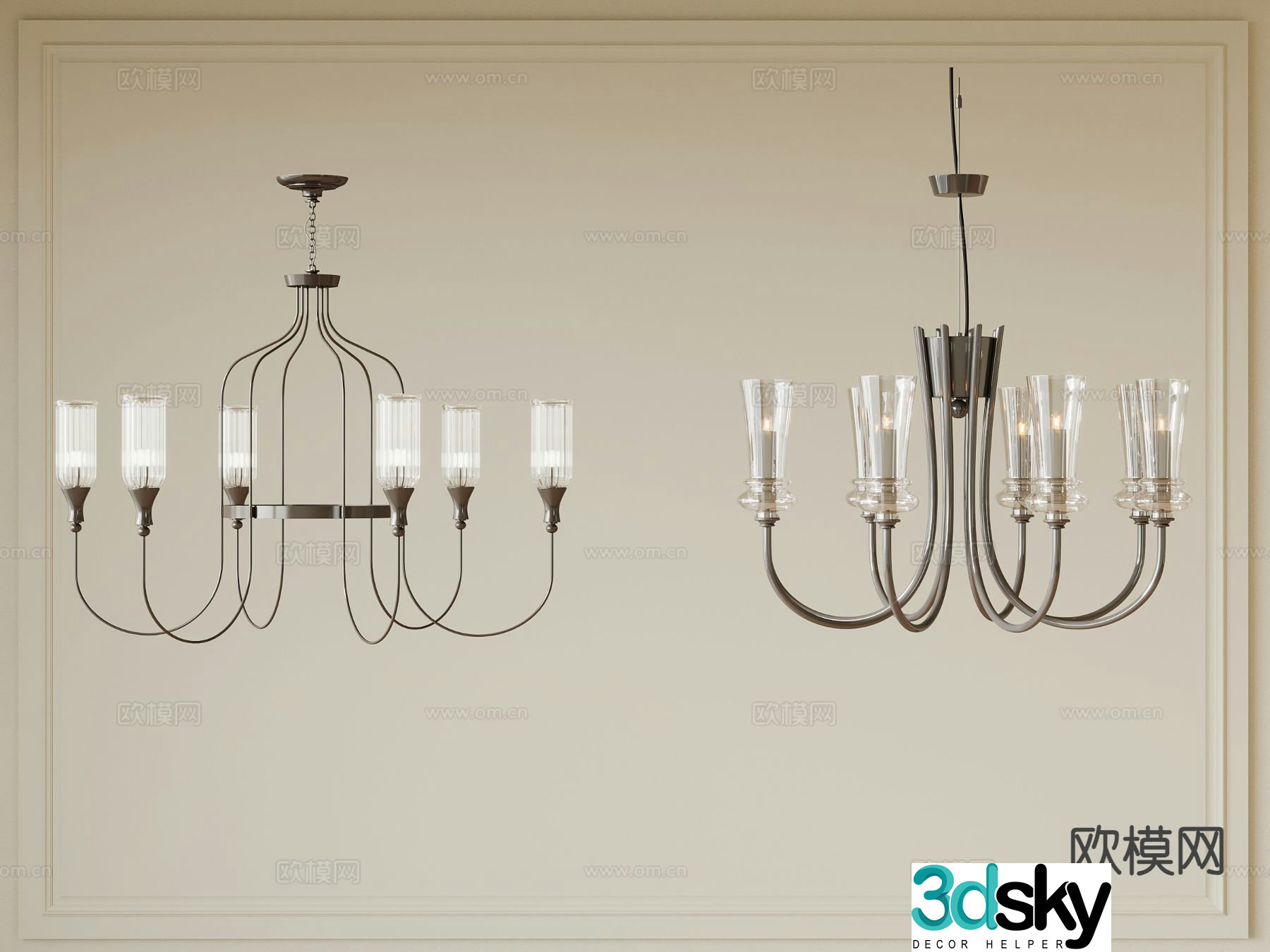 French Chandelier Hall Chandelier 3D Model
