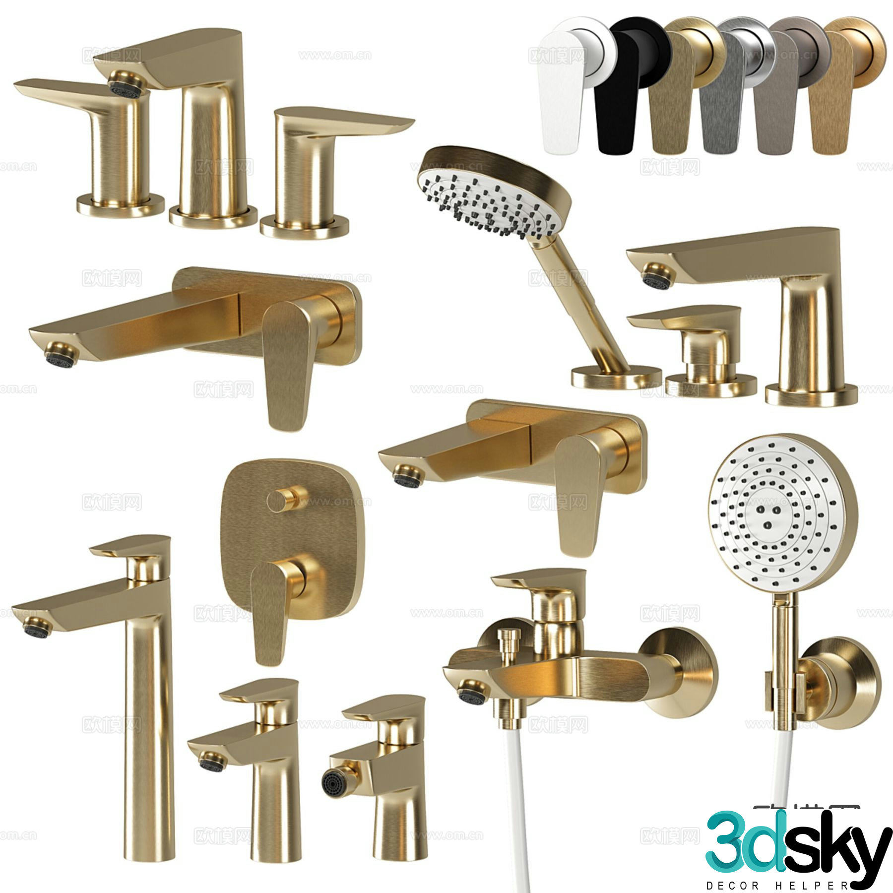 Rain shower faucet 3d model