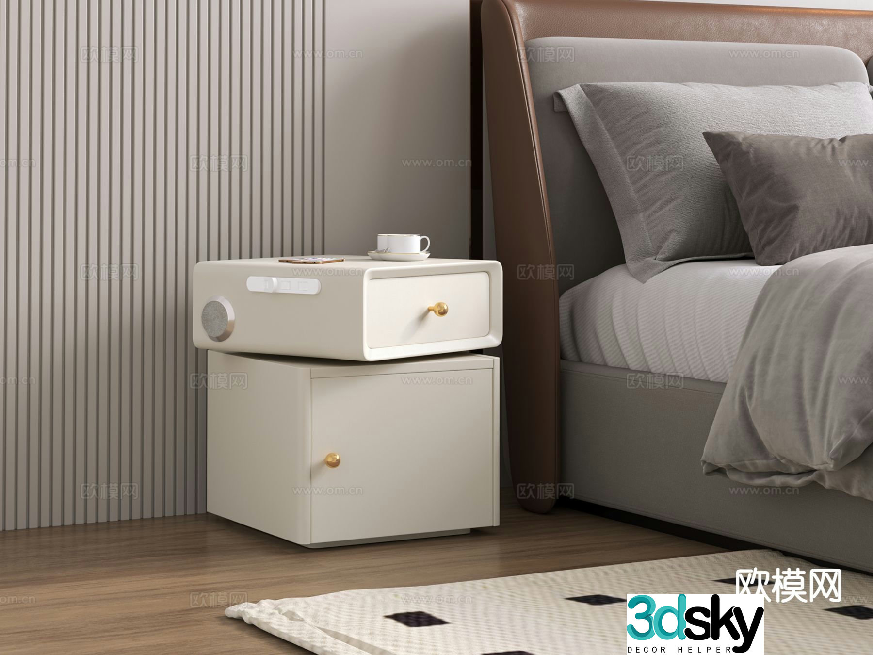 Modern bedside table 3d model