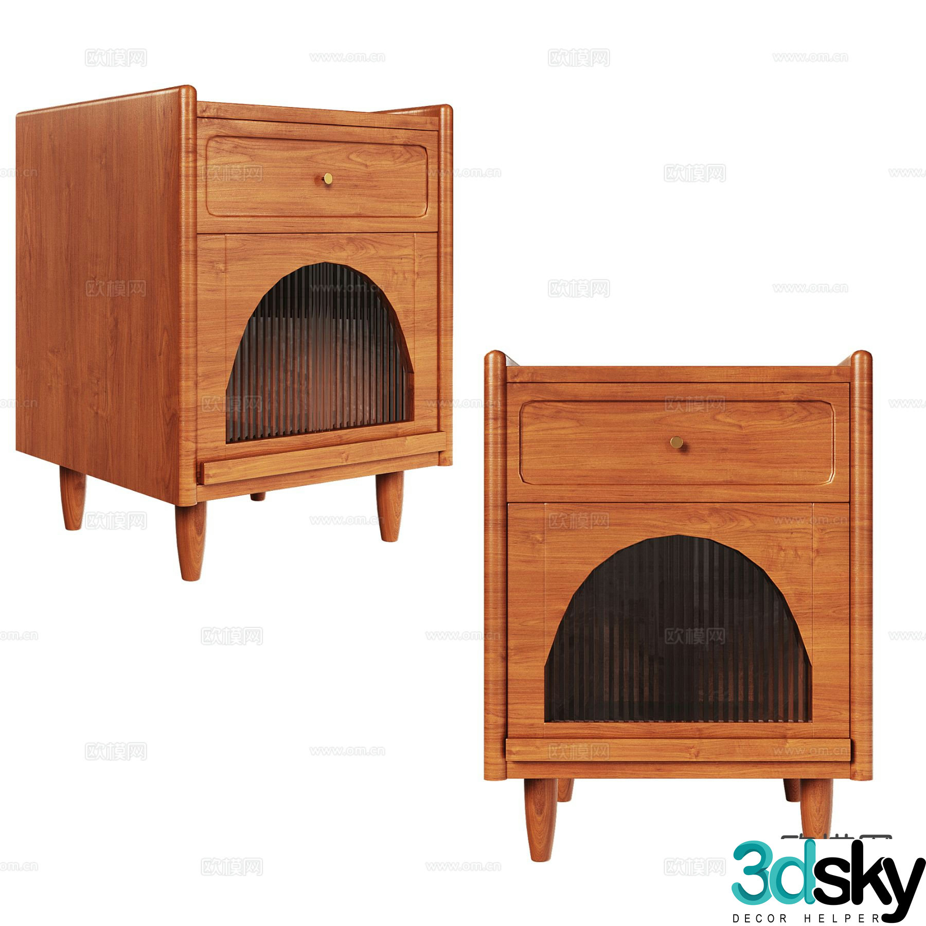 Medieval style bedside table 3d model