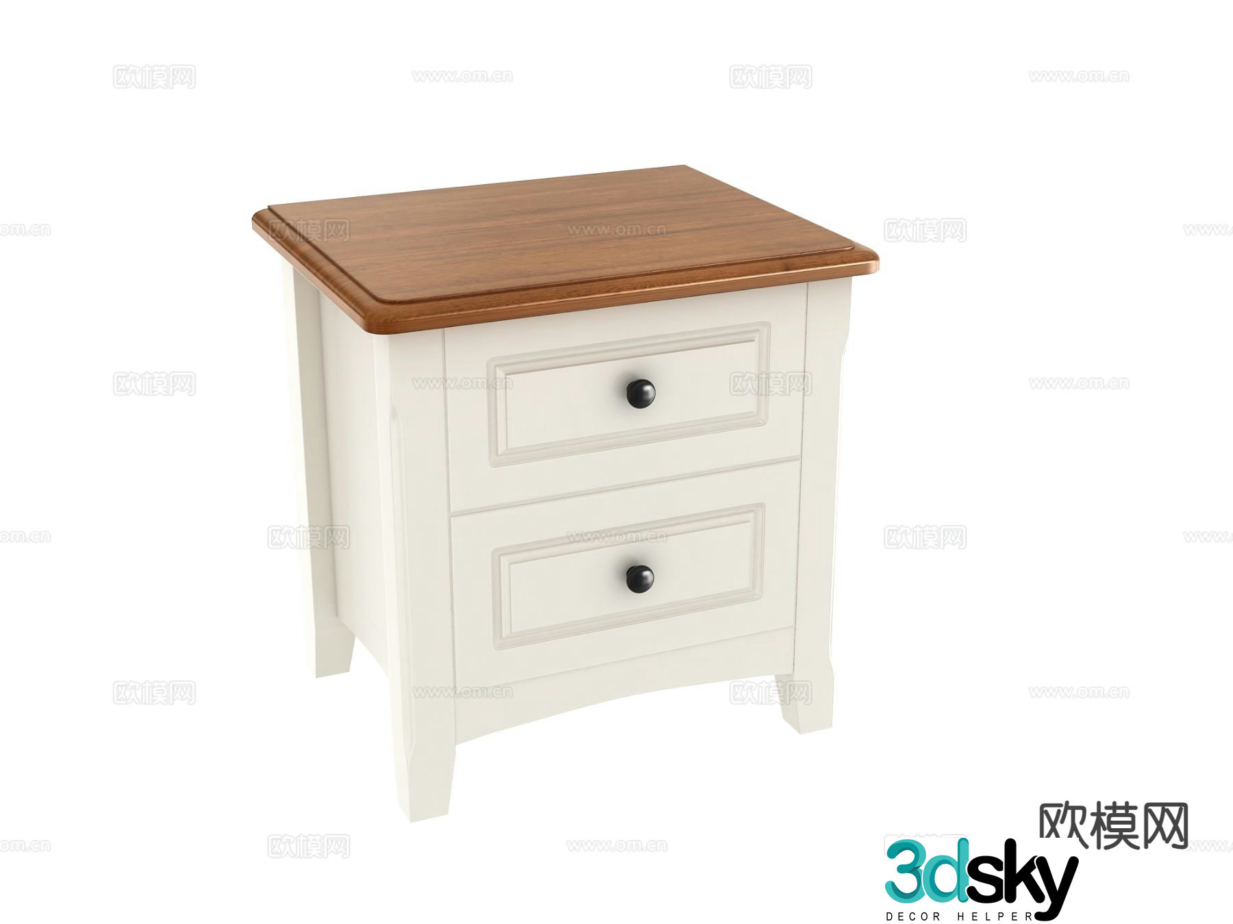 American bedside table 3d model