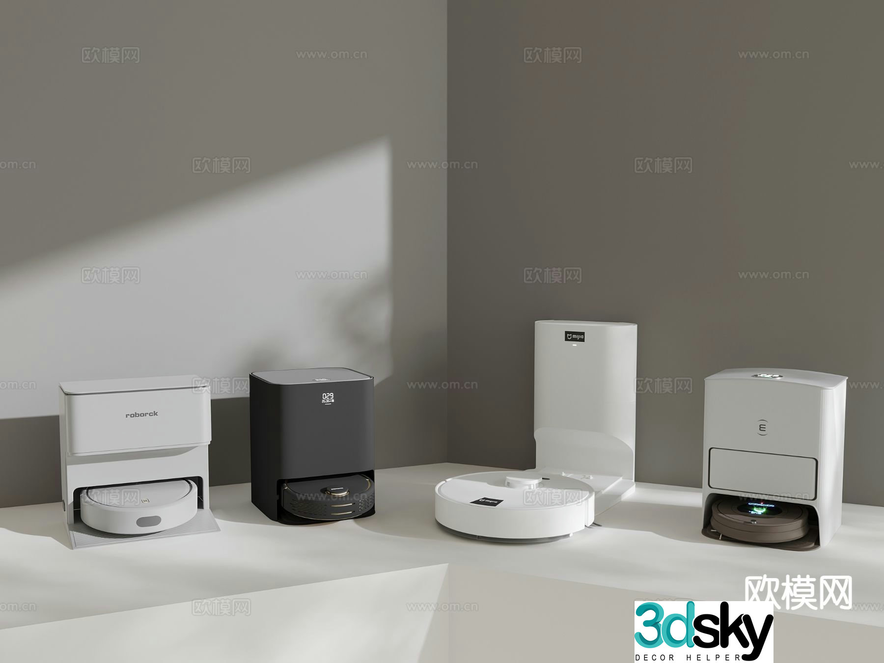 Modern sweeping robot 3d model