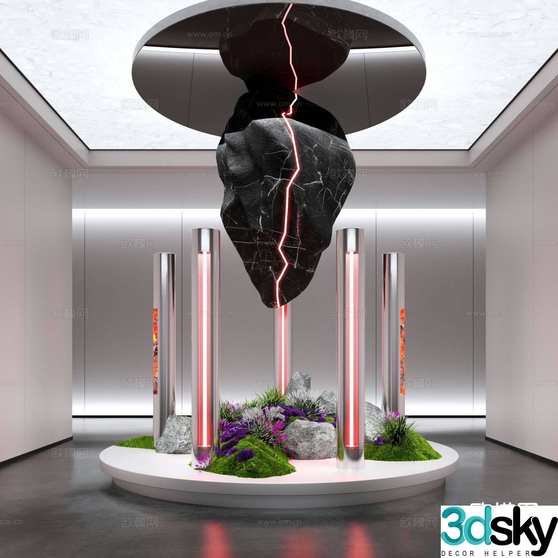 Art installation lighting installation bryophyte sketch 3D model