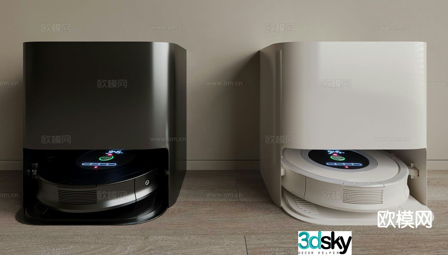 Modern sweeping robot 3d model