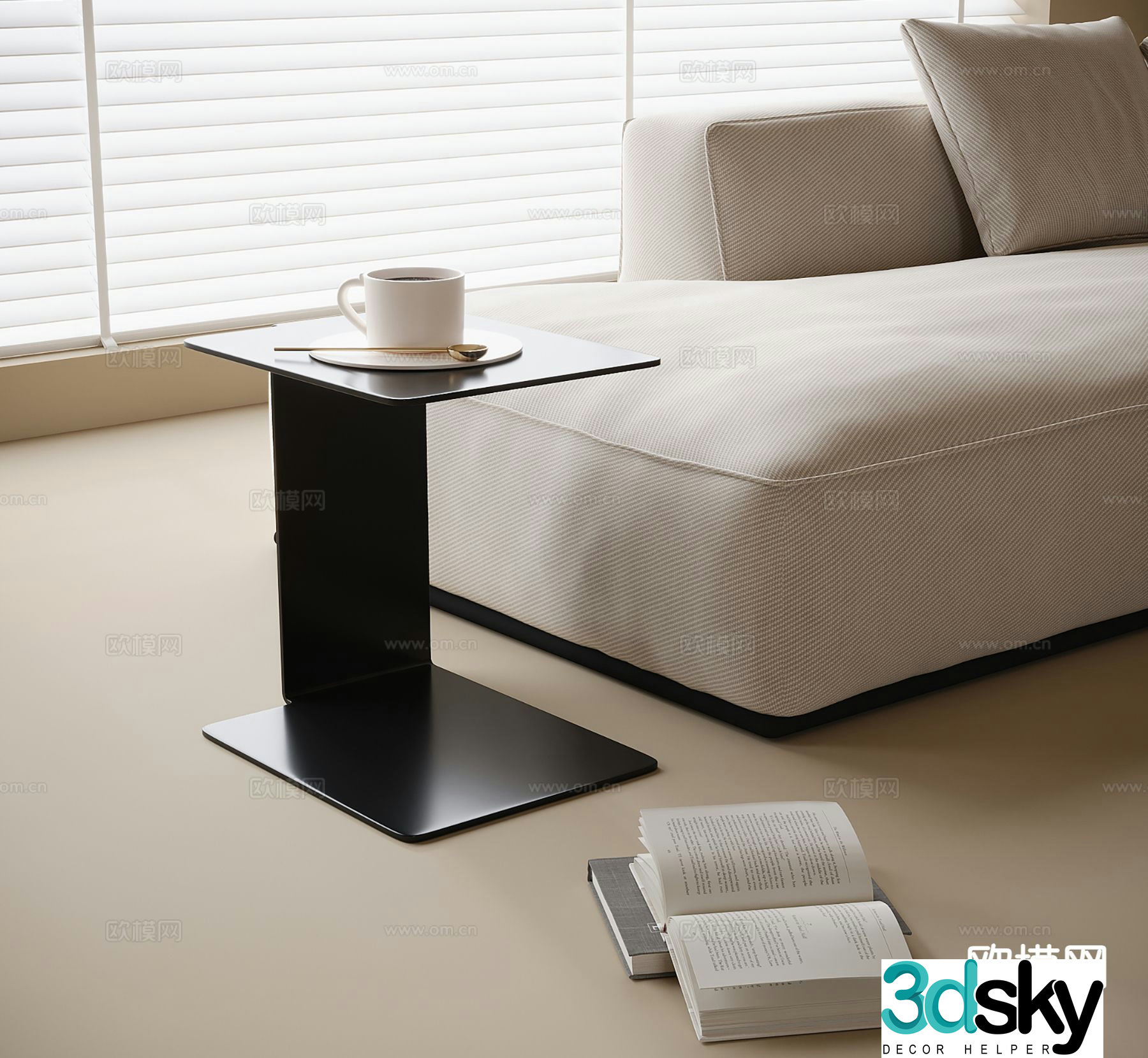 Modern side table corner table table table 3d model