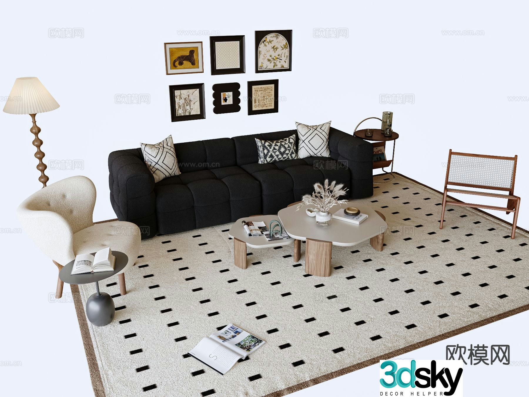Medieval style modular sofa 3D model