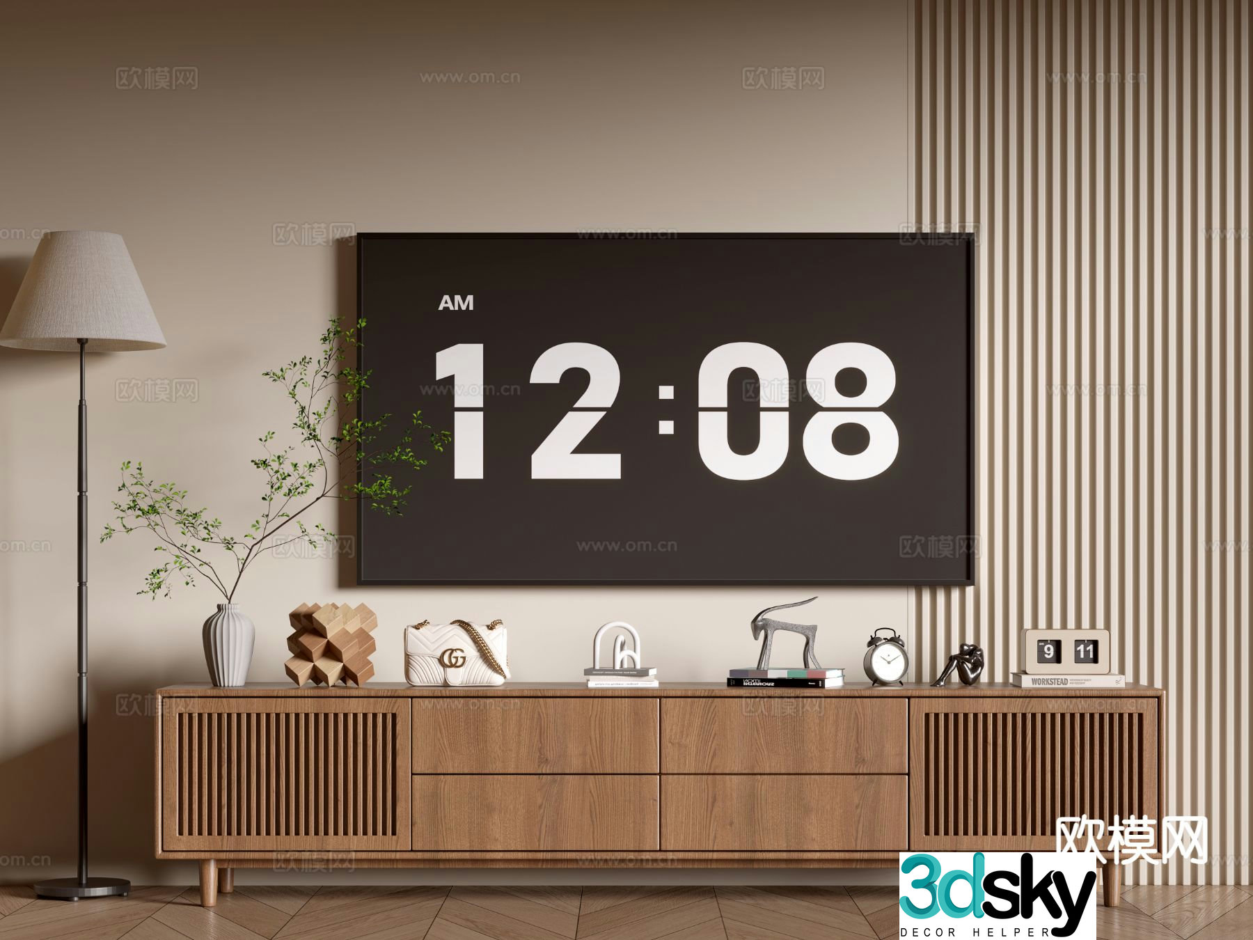 Medieval style TV cabinet 3D model
