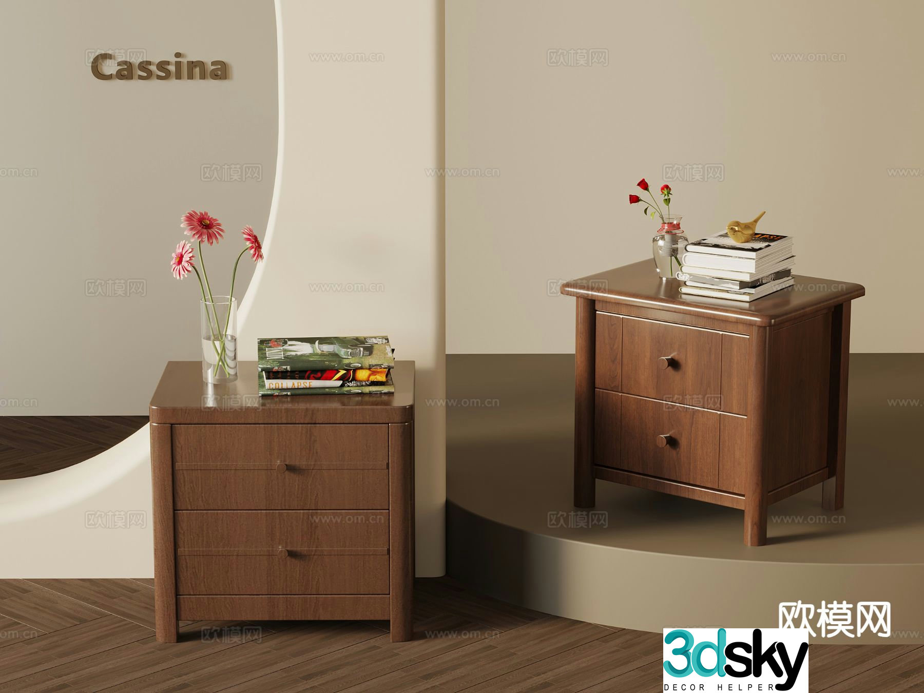 Chinese bedside table 3d model