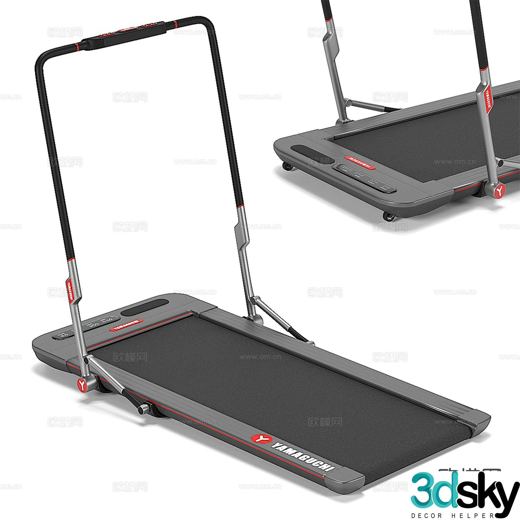 Modern treadmill fitness equipment 3d model