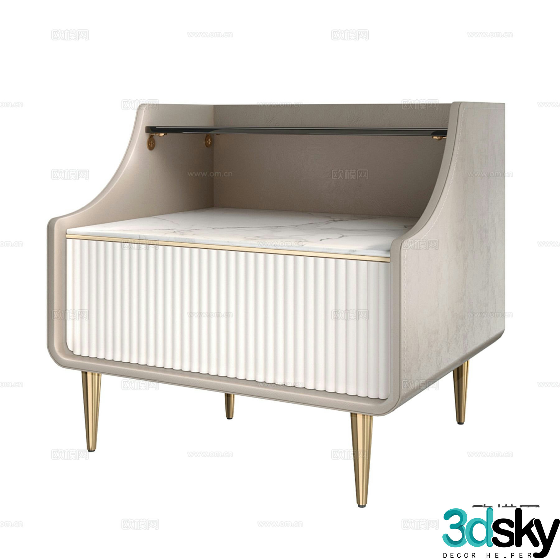 Modern bedside table 3d model