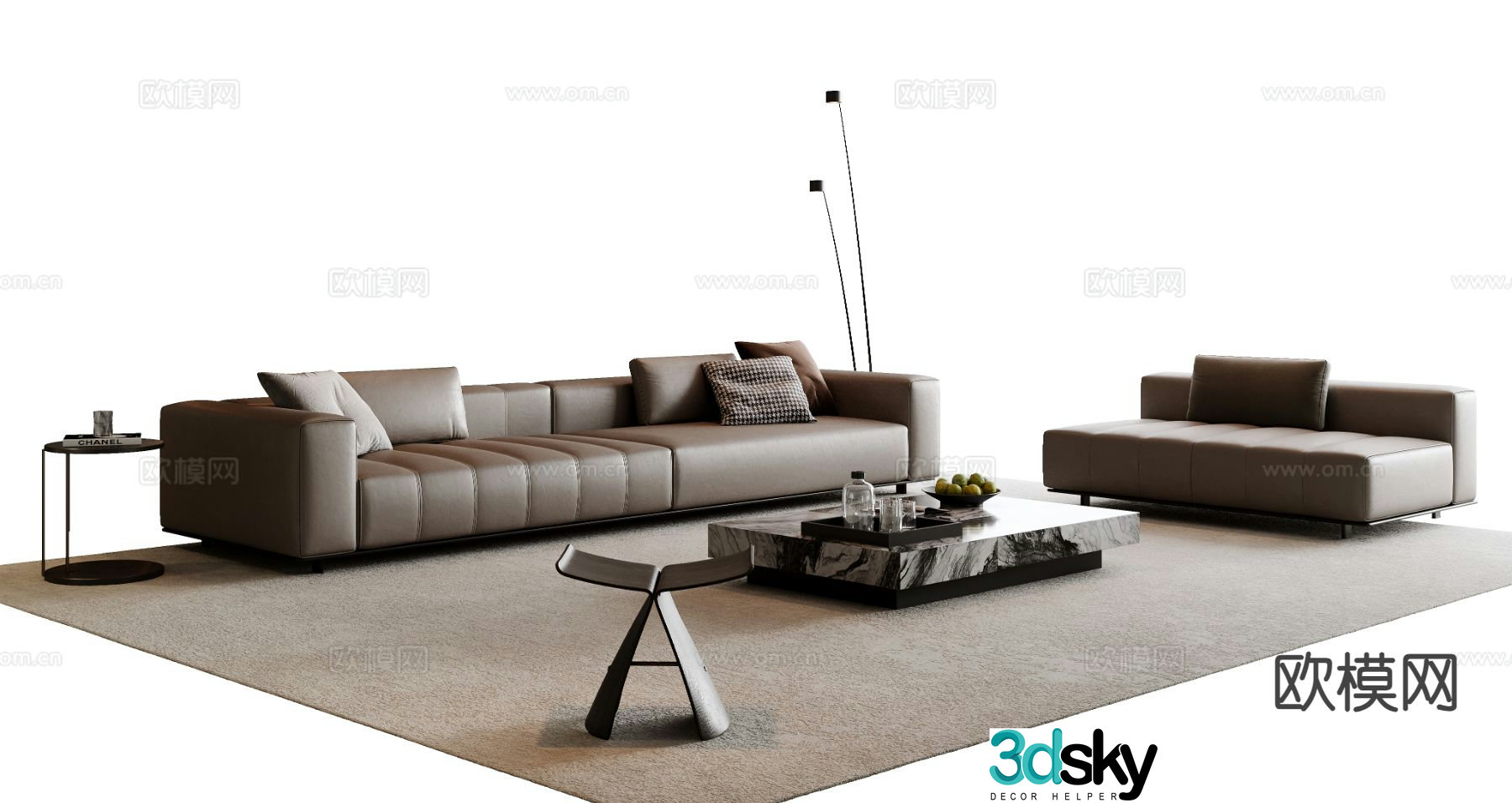 Italian sectional sofa 3d model