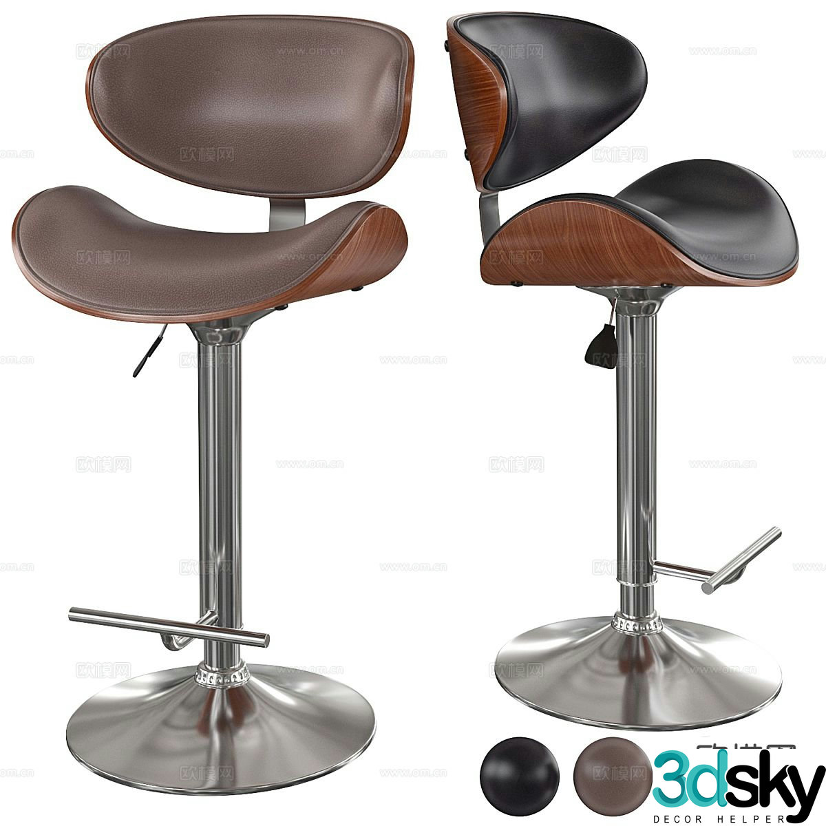 Modern bar stool bar stool high stool 3d model